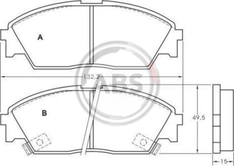 Комплект гальмівних колодок A.B.S. 36616