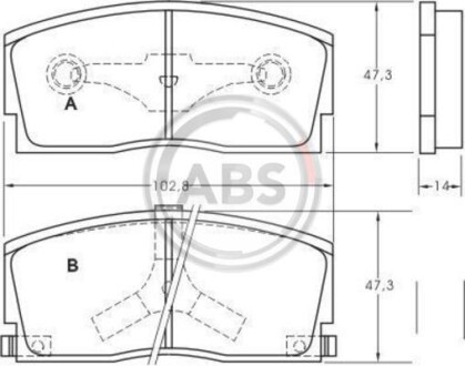 Комплект гальмівних колодок A.B.S. 36658