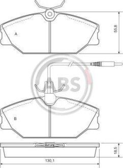 Гальмівні колодки пер. Megane/Scenic/Laguna/Safrane/Sport 92-03 A.B.S. 36769