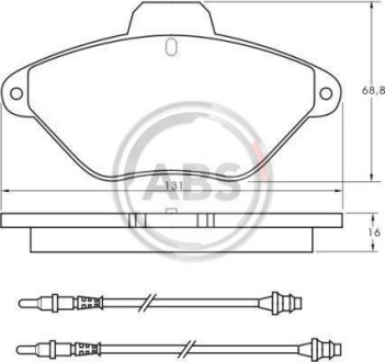 Комплект гальмівних колодок A.B.S. 36837