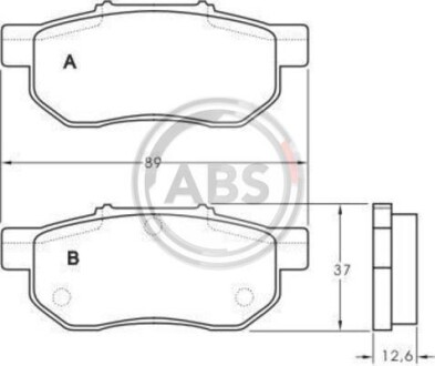 Гальмівні колодки зад. Jazz/City/Fit/Civic/Ballade/CRX 92- A.B.S. 36870