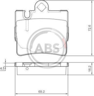 Гальмівні колодки зад. MB W220/C215 98- (ATE) A.B.S. 37150