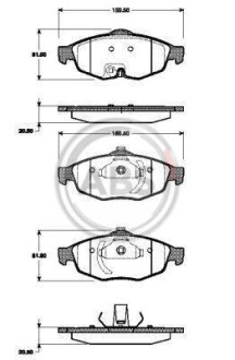 Комплект гальмівних колодок A.B.S. 38869