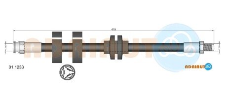 FIAT шланг гальмівний передн. ALFA 147, 156 ADRIAUTO 01.1233 (фото 1)