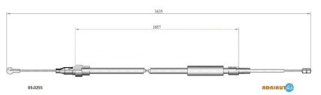 AUDI трос ручного гальма TT 98- 1610/1055 ADRIAUTO 03.0255