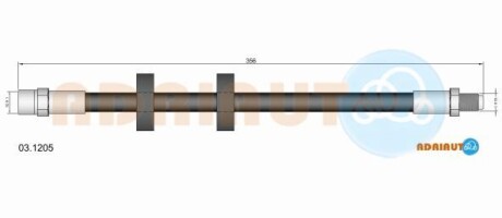 VW шланг гальмівний передн. 100/200 -90 ADRIAUTO 03.1205 (фото 1)