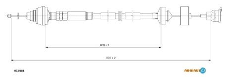 Трос зчеплення CIROEN/PEUGEOT Berlingo/Partner all gear BE4R "1,6-1,9D "07>> ADRIAUTO 07.0181