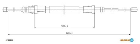 Трос гальмівний Citroen Berlingo 2008- ADRIAUTO 07.0200.1