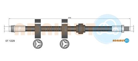 CITROEN гальм.шланг передн.XM -94 ADRIAUTO 07.1229