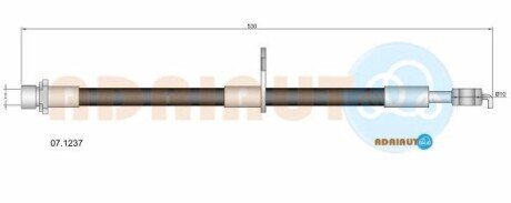 CITROEN шланг гальмівний передн. лів.C1, TOYOTA AYGO ADRIAUTO 07.1237