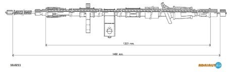 HYUNDAI трос ручного гальма лів..Acent 95- ADRIAUTO 10.0211 (фото 1)