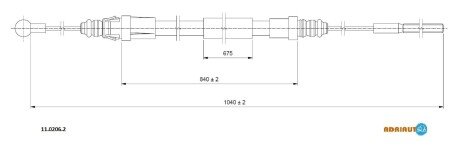 Трос зупиночних гальм ADRIAUTO 11.0206.2