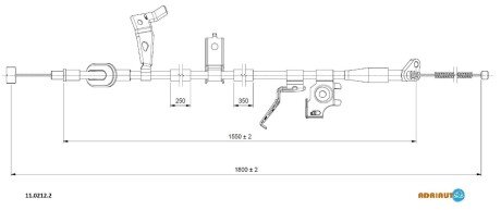 SUZUKI трос ручного гальма прав.SX4 06- ADRIAUTO 11.0212.2