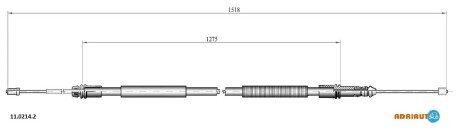 Трос гальмівний FIAT C8 all drum brakeLH-RH06-/Jumpy all drum brakeLH-RH06-/Ulysse all drum ADRIAUTO 1102142 (фото 1)