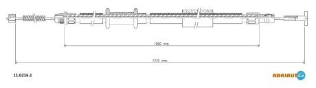 FIAT трос ручного гальма задн. прав. Brava, Bravo 1,4 (бараб) 95- ADRIAUTO 11.0216.1