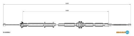 Трос гальмівний FIAT Nemo all Ds 1.4 HdiRH12/07-/Fiorino all Ds 1.3 Mj12/07-/Bipper R LH"08- ADRIAUTO 1102282