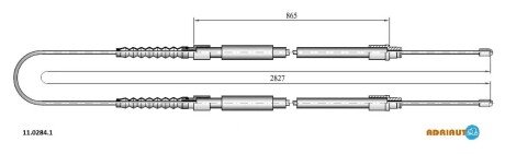 А_Трос гальмівний FIAT Jumper all ch. 16158428-R-1/Ducato all ch 16158428-R/Boxer all ch16158 ADRIAUTO 1102841