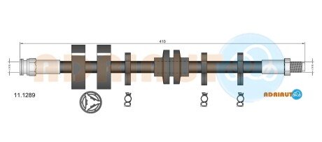 FIAT шланг гальмівний передн.Brava,Bravo -01 ADRIAUTO 11.1289 (фото 1)