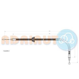 Трос гальмівний FORD TransitF4/00- ADRIAUTO 13.0216.1
