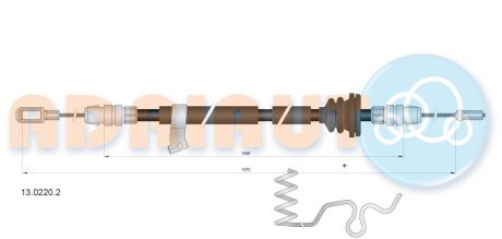 Трос гальмівний Ford Transit all single wheels R LH "13>> ADRIAUTO 13.0220.2