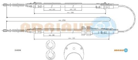 FORD трос ручного гальма Fiesta 86- ADRIAUTO 13.0234