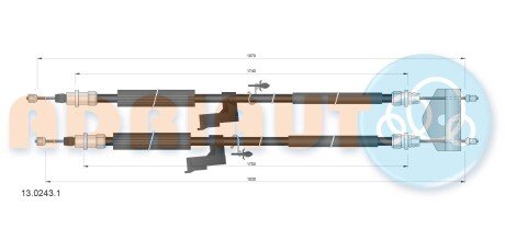 Трос зупиночних гальм ADRIAUTO 13.0243.1