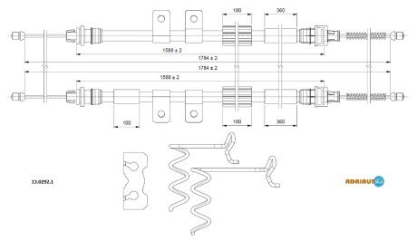 Трос зупиночних гальм ADRIAUTO 13.0292.1