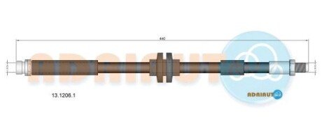 FORD шланг гальмівний задн.Focus II 04- ADRIAUTO 13.1206.1 (фото 1)