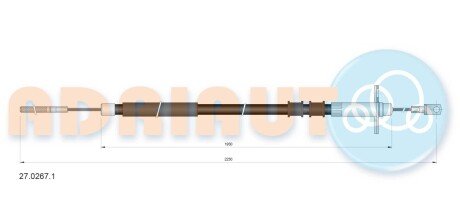 DB трос ручного гальм задн.лів.G W463 ADRIAUTO 27.0267.1 (фото 1)