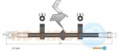 DB шланг гальмівний передн. пр.ML W163 -05 ADRIAUTO 27.1243