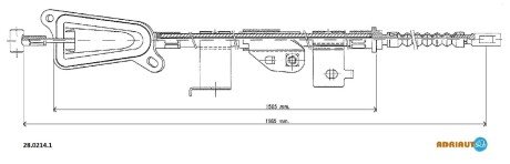 NISSAN трос ручного гальма прав.Almera 01- ADRIAUTO 28.0214.1