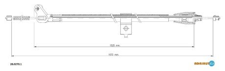 NISSAN трос ручного гальма прав. 1670/1525 мм JUKE 10- ADRIAUTO 28.0270.1 (фото 1)