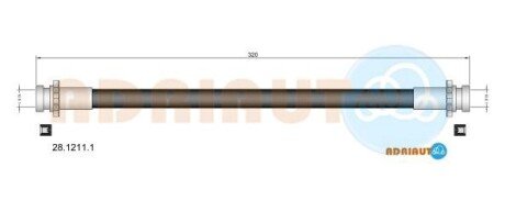 NISSAN шланг гальмівний передн.лів.Sunny N14 90- ADRIAUTO 28.1211.1