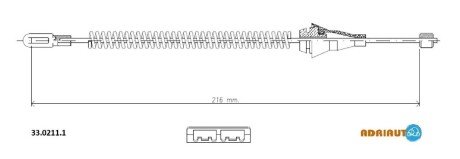 OPEL трос ручного гальма Corsa C 01- бараб. ADRIAUTO 33.0211.1