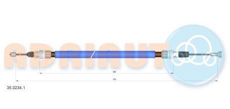 Трос ручного гальма лів./пр. PEUGEOT 3008, CITROEN C4 II ADRIAUTO 35.0234.1 (фото 1)