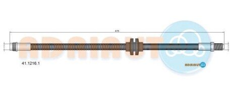 RENAULT шланг гальмівний передн.L=475mm Megane 02-, Scenic 03-, Grand Scenic 04- ADRIAUTO 41.1216.1