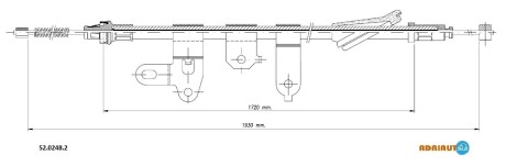 TOYOTA трос ручного гальма лів. 11930/1720 мм COROLLA Verso 04- ADRIAUTO 52.0248.2