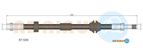 VOLVO шланг гальм. передн. C70/S40/V50 04- (15&quot; диск) ADRIAUTO 57.1234 (фото 1)