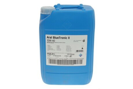 Олива моторна Blue Tronic II SAE 10W40 (20 Liter) ARAL AR-15F072