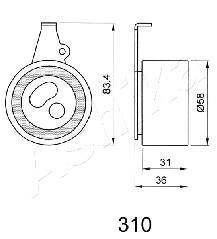 Ролик модуля натягувача ременя ASHIKA 45-03-310