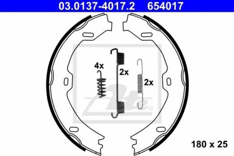 Гальмівні колодки, барабанні ATE 03013740172 (фото 1)