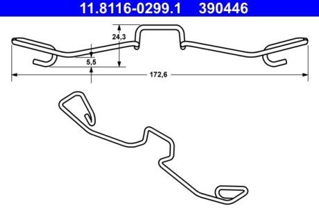 Пружина гальмівних колодок ATE 11.8116-0299.1