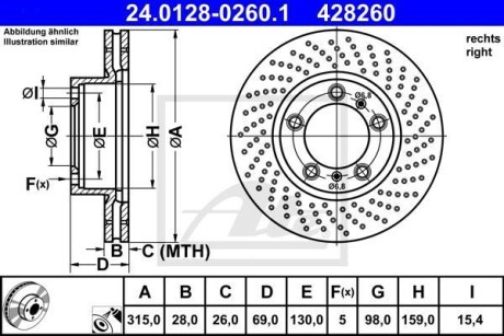 Гальмівний диск ATE 24012802601