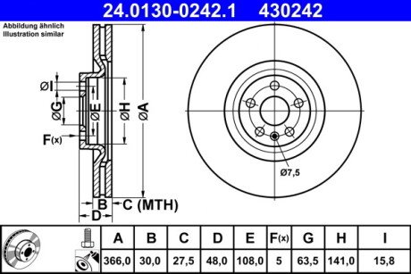 Гальмівний диск ATE 24.0130-0242.1