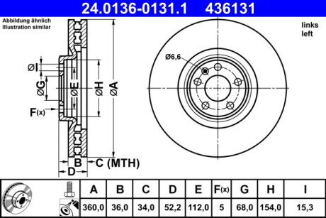 Гальмівний диск ATE 24.0136-0131.1