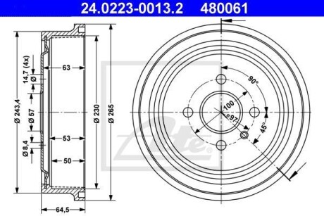 Гальмівний барабан ATE 24022300132