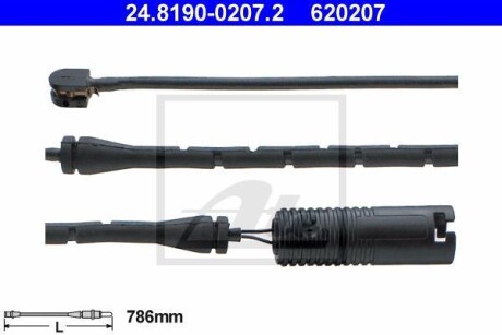 Датчик зносу гальмівних колодок ATE 24819002072