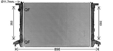 AVA AUDI Радіатор охолодження A4 2.0 15-, A5 2.0 16-, Q5 2.0 17- AVA COOLING AI2440 (фото 1)