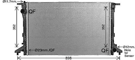 AVA AUDI Радіатор охолодження A4 Allroad B9, A5, A6 C8, BENTLEY, VW AVA COOLING AI2441