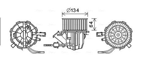 Вентилятор обігрівача салону Audi A4 08>15, A5 09>12/11, Q5 08>12/12 AVA AVA COOLING AI8391